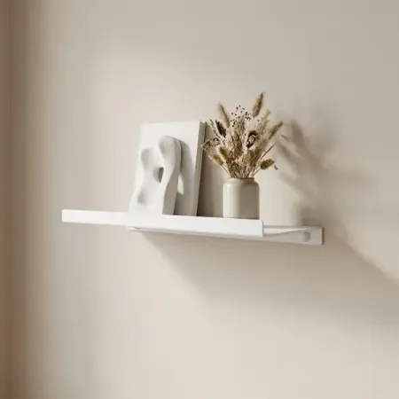 Настенная полка 33x12 см металл цвет белый подвесная книжная полка счетчик книг