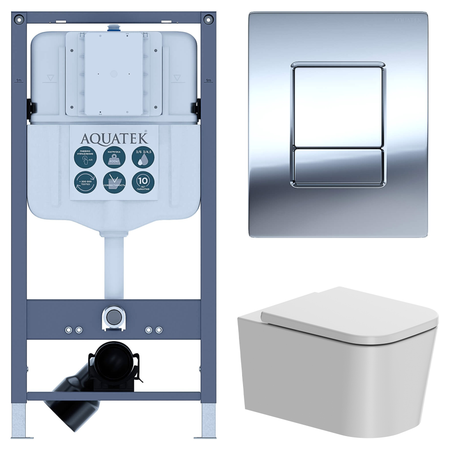 Комплект инсталляции Aquatek Pneumo N 49 с безободковым унитазом AM.PM Moxie клавиша Aquatek Pnn-0000002 серая комплект для настройки карбюратора dcnb для husqvarna 28cc