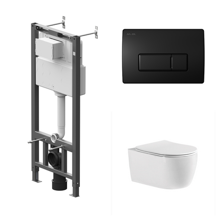 Комплект инсталляции AM.PM Tech с унитазом безободковым Aquatek Европа клавиша AM.PM Tech M черная 3d магниты для холодильника европа