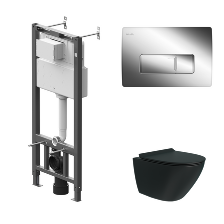 Комплект инсталляции AM.PM Tech с унитазом безободковым Teymi Tiko клавиша AM.PM Tech M серебристая 25974714 25974715 для chevrolet camaro 2010 2011 2012 2013 2014 2015 кнопки регулировки сиденья