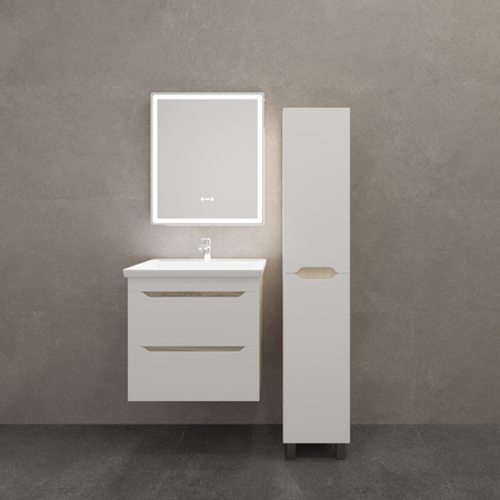 Тумба под накладную раковину Рондо 56.6x54 раковина Sanita Luxe Fest шкаф-пенал цвет корпуса белый