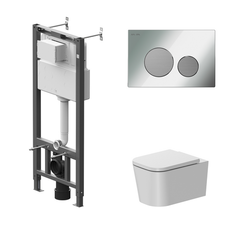 Комплект инсталляции AM.PM Tech с унитазом безободковым AM.PM Moxie клавиша AM.PM Tech L серебристая 25974714 25974715 для chevrolet camaro 2010 2011 2012 2013 2014 2015 кнопки регулировки сиденья