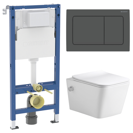 Комплект инсталляции Geberit Alpha с унитазом тип ободка открытый Glory клавиша Geberit Alpha черная электрическое портативное биде wower yf 350ml черное 2 3 л