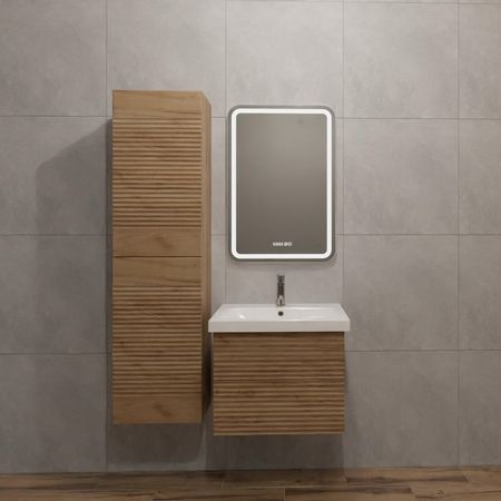 Тумба под накладную раковину Vigo Eva 56.4x49 раковина Cersanit Colour шкаф-пенал цвет корпуса коричневый готический постер два призрака в поле