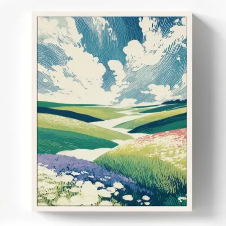 Картина в раме Цветочное поле 40x50 см цвет разноцветный готический постер два призрака в поле