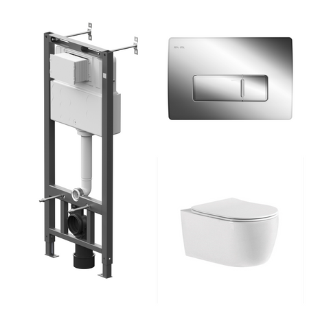 Комплект инсталляции AM.PM Tech с унитазом безободковым Aquatek Европа клавиша AM.PM Tech M серебристая 3d магниты для холодильника европа