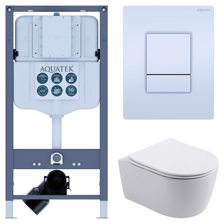 Комплект инсталляции Aquatek Pneumo N 49 с безободковым унитазом Aquatek Европа клавиша Aquatek Pnn-0000001 белая 3d магниты для холодильника европа