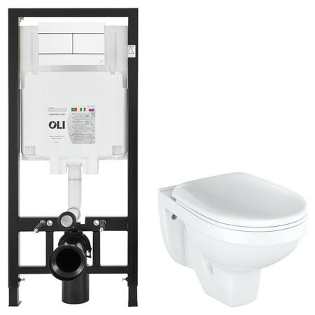 Комплект инсталляции Oli 80 Eco с унитазом тип ободка закрытый Rosa Рио электромагнитный клапан acarps пластиковый нормально закрытый 1 2 3 4 220в 24в