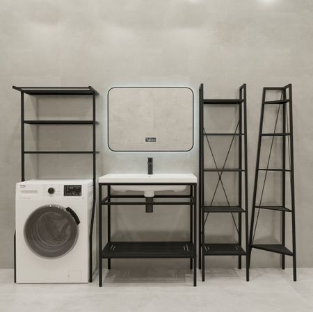 Опора для раковины KONSENSA Бруклин 75.5x81 раковина Cersanit Como стеллаж для ванной цвет корпуса черный металлические таблички для туалета plumhome