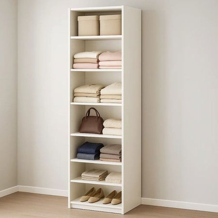 Шкаф открытый белый Лион с 6 полками 40х232,2х54,5 ЛДСП mc 38 проводной датчик двери окна магнитный переключатель детектор домашняя сигнализация нормально открытый нормально закрытый nc no белый