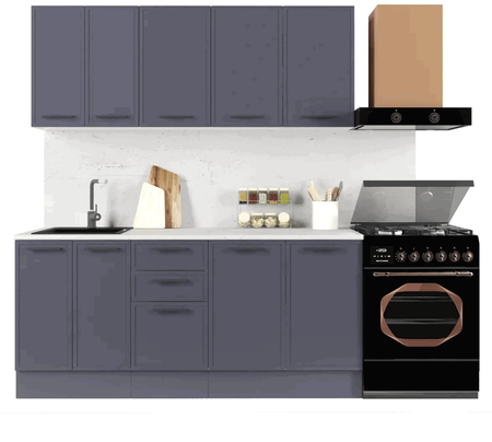 Кухонный гарнитур «Неро» 180x60 см МДФ цвет графит кухонный удлинитель для крана 360°