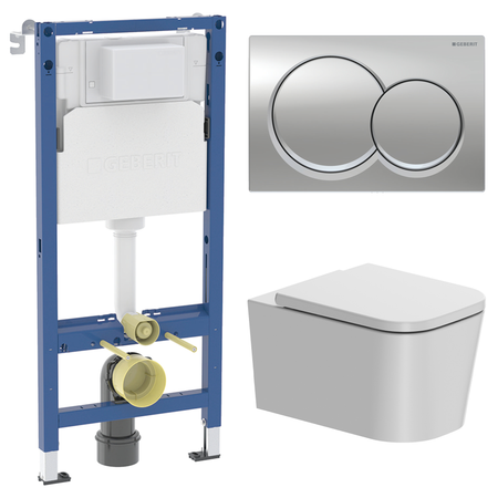 Комплект инсталляции Geberit Alpha с безободковым унитазом AM.PM Moxie клавиша Geberit Alpha хром комплект гибких трубочистов vibratite для чистки дымохода