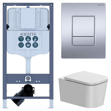 Комплект инсталляции Aquatek Pneumo N 49 с безободковым унитазом AM.PM Moxie клавиша Aquatek Pnn-0000003 серая комплект для настройки карбюратора dcnb для husqvarna 28cc