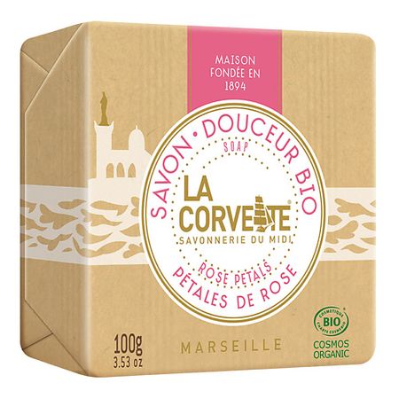 Мыло твердое LA CORVETTE Мыло органическое для лица и тела Розовые лепестки Marseille Rose Petals Soap искусственные лепестки роз summertree 100 шт