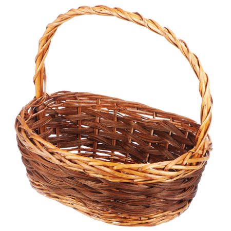 Корзина декоративная Xindga овальная 31x21x12x27 см коричневая корзина для хранения из искусственного ротанга коричневая