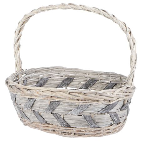 Корзина декоративная Xindga овальная 37x27x14x33 см белая корзина 2к корзина 4535ws 4 1 белая