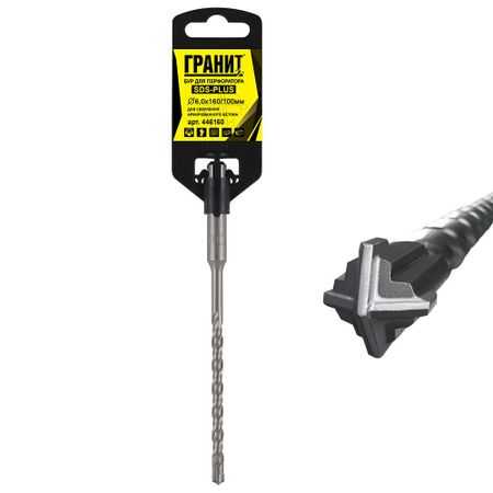 Бур SDS-plus Гранит Quadro-X 6х100х160 мм (446160) бур sds plus гранит quadro x 12х100х160 мм 412160