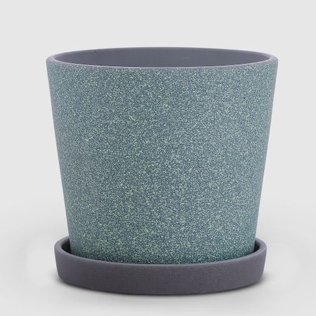 Бетонный горшок с поддоном Композит Грильяж изумрудный с серым 18 см ошейники шлейки yami yami амуниция поводок сити изумрудный 1