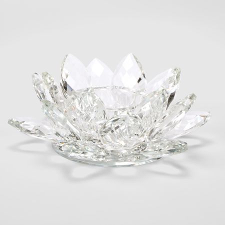 Подсвечник Crocus хрустальный, лотос, 14,5х14,5х5,5 см