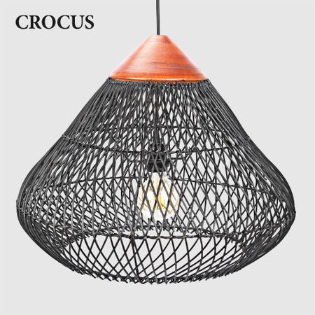 Светильник Crocus kubah hitam top kayu