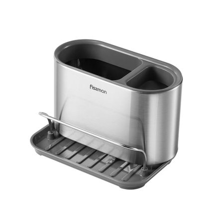 Подставка Fissman для кухонных принадлежностей, пластик, нержавеющая сталь, 18x12x13 см кухонных принадлежностей vantage green 8 предметов