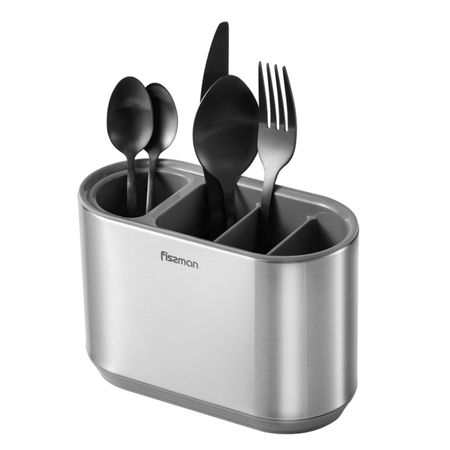 Подставка Fissman для кухонных принадлежностей пластик, нержавеющая сталь, 18x12x9 см кухонных принадлежностей vantage green 8 предметов