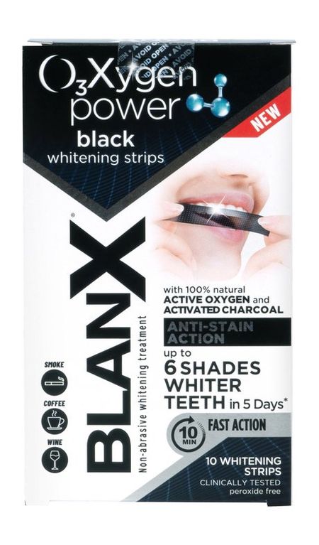 Blanx Oxygen Power Black Non-Abrasive Whitening Strips