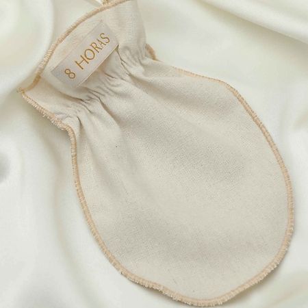 Мочалка 8 HORAS OF SILK Варежка из дикого шелка для пилинга лица простыня из шелка dreamreal