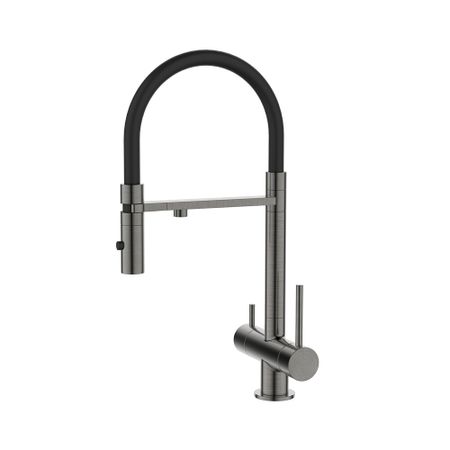 Смеситель для кухни Iddis Ace графит с гибким изливом с подключением к фильтру однорычажный (ACEGMFFi05) картридж для смесителя iddis bl cd 35мм