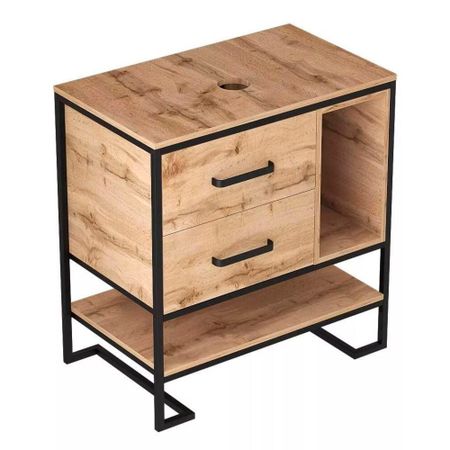 Тумба под раковину 1Marka Grunge Loft 80 см напольная дуб вотан (Ц0000005442/56447) тумба бостон дуб вотан антрацит 900х370х1020 мм