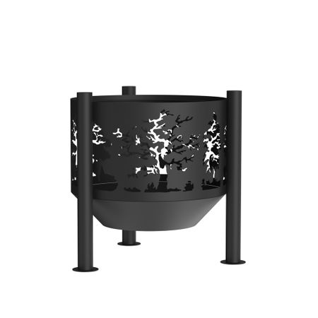 Чаша костровая Деревья 600 мм коническое дно 3 ножки пластиковые деревья для модели железной дороги 1 25