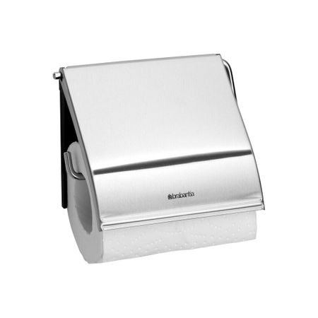 Держатель для туалетной бумаги Brabantia ReNew с крышкой сталь серебро (385322)