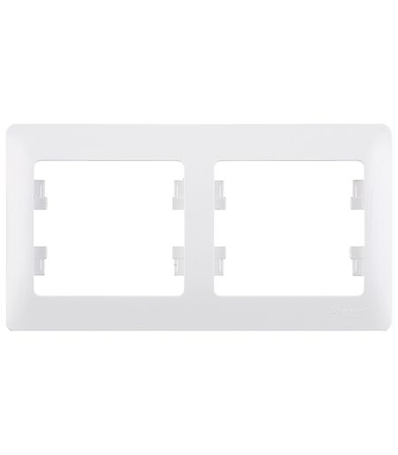Рамка Systeme Electric Glossa двухместная белая (GSL000102)