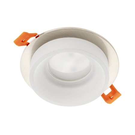 Светильник встраиваемый GU5.3 никель 10 Вт IP20 Ritter Celle (52052 8) коробка установочная tdm 2 х местная 141х70х45мм саморезы ip20