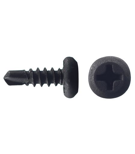 Саморезы клопы 11x3,9 (3,5) мм с буром фосфатированные (1000 шт.) черные саморезы с крестовой головкой m2 3 m4 из углеродистой стали