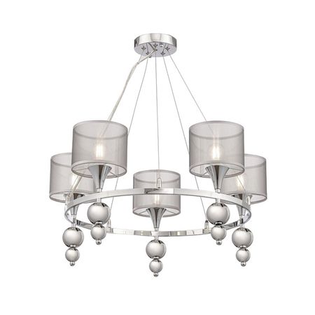 Люстра потолочная Freya Lauren E14 200 Вт 13,33 кв.м (FR5093PL-05CH) декоративные абажуры для люстры g4 сердце прозрачные персиковые