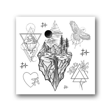 Тату TATTS Переводная тату 10*10см (для взрослых и детей) din рейка dori 10см