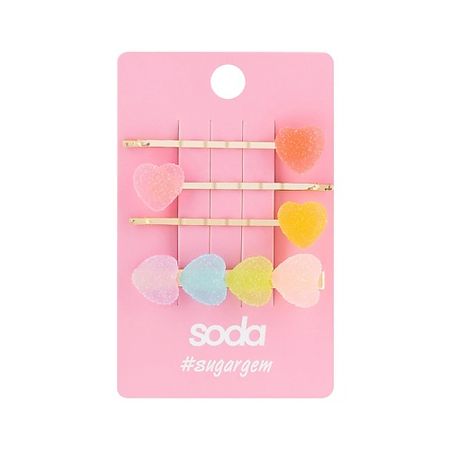 Набор заколок для волос SODA Заколки для волос SUGAR HEARTS #sugargem