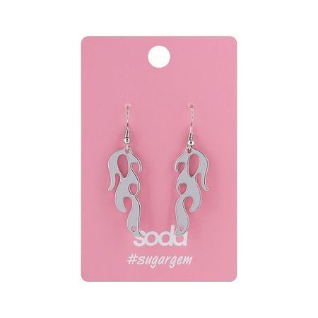 Серьги SODA Серьги FIRE SILVER COLOR #sugargem plain studio серьги dotted oval earrings – silver
