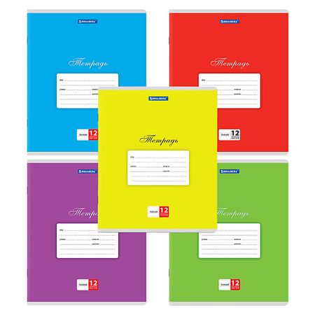 Тетрадь BRAUBERG Комплект тетрадей ДЭК 12 листов КЛАССИКА прозрачные липкие заметки moonbiffy 200 листов