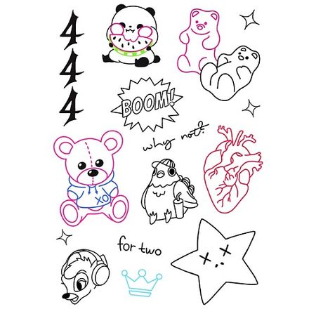 Наклейки для тела YUMMY Tattoo Временные переводные татуировки от Евы Миллер и XO Team татуировки переводные miss pinky 9 5x5 7