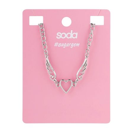Ожерелье SODA Ожерелье CHAIN HEART #sugargem viva la vika piercing lab лабрет plain broken heart stud earring