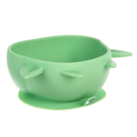 Тарелка КРОШКА Я Тарелка детская на присоске силиконовая разделенная тарелка из пшеничной соломы