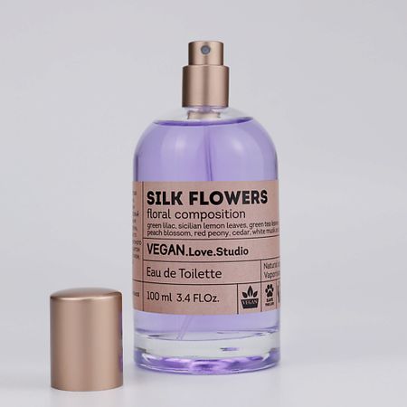 Туалетная вода VEGAN.LOVE.STUDIO Туалетная вода женская Silk Flowers зеленая сирень петитгрейн белый кедр туалетная   женская bi es sankai rouge 100 мл