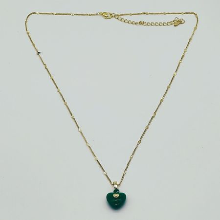 Колье PABUR Колье HEART MINI (green) viva la vika piercing lab лабрет plain broken heart stud earring