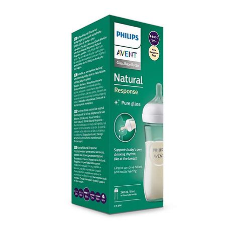 Бутылочка для детей PHILIPS Стеклянная бутылочка для кормления Natural Response курносики бутылочка 250 мл 11130 силикон соска