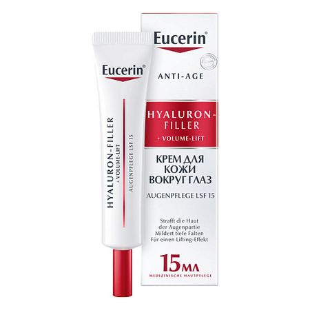 Крем для глаз EUCERIN Крем для ухода за кожей вокруг глаз Hyaluron-Filler+ Volume-Lift SPF 15 eucerin dermatoclean [hyaluron] reinigungsgel