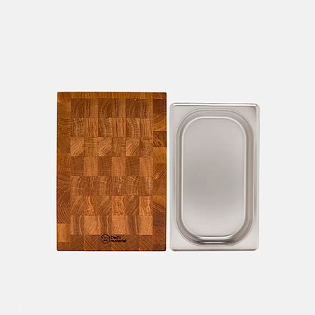 Доска разделочная DAD'S MATERIAL DAD`S MATERIAL Разделочная доска с торцевым выдвижным контейнером размер M доска разделочная harmonia 38х22х1 6см прямоугольная береза