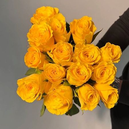 Букет живых цветов ЦВЕТЫ ДЛЯ ВАС Букет из 19 желтых роз (Кения)