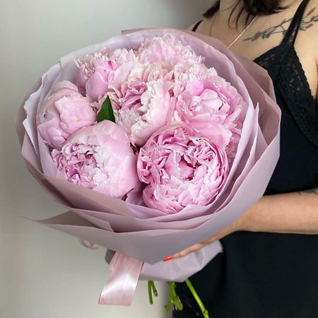 Букет живых цветов PION KLD Букет из 7 пионов искусственный шелковый букет пионов